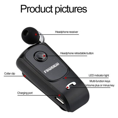 Fineblue F920 Business Earphone Mini Retractable Bluetooth