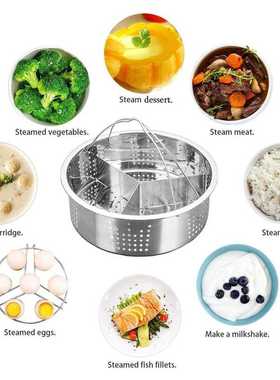 Stainless Steel Steamer Basket with Steam Rack Trivet Compa