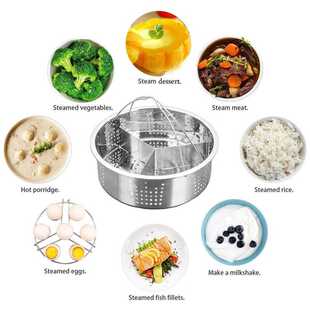 Stainless Steel Steamer Basket with Steam Rack Trivet Compa