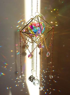 Crystal Wind Chime Star Moon Colorful Dream Catcher Rainbow