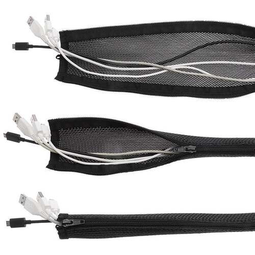 *1M Zipper Cable Sleeve Cover Flexible Nylon Wire Cord Hider