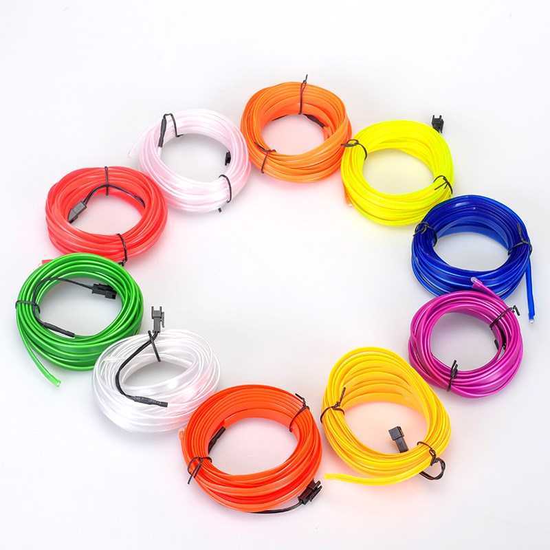 5m Car Interior Accessories Atmosphere Lamp EL Cold Light Li