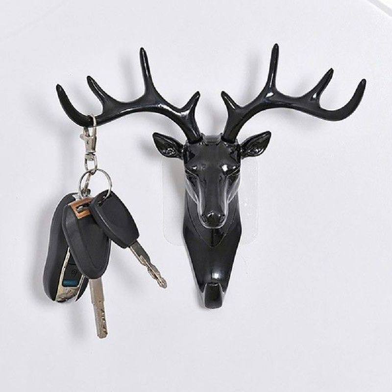 wall hanging hook vintage adhesive deer head antlers for