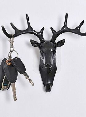 Wall Hanging Hook Vintage Adhesive Deer Head Antlers for