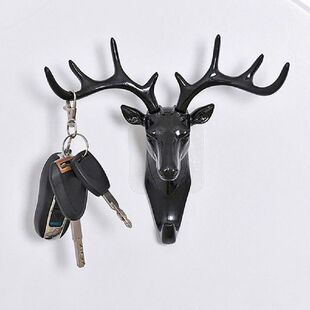 Wall Hanging Hook Vintage Adhesive Deer Head Antlers for