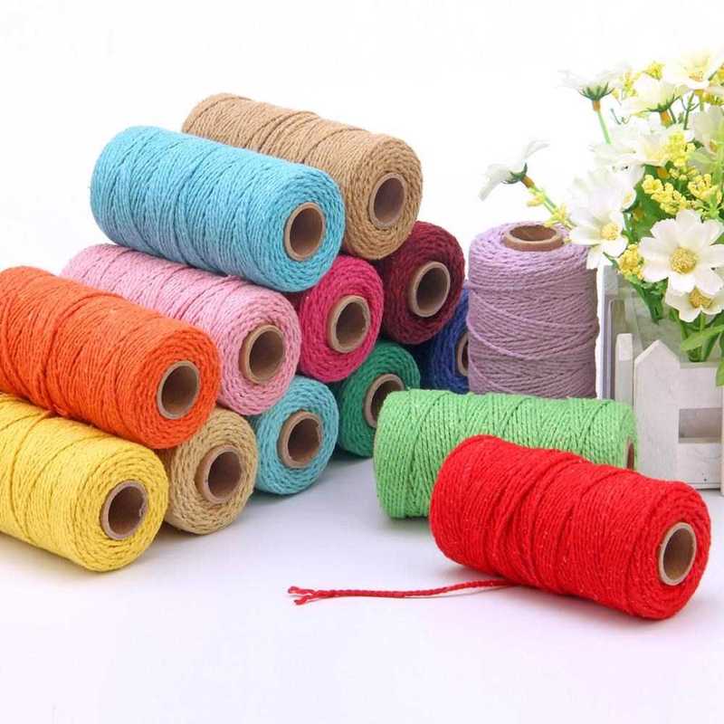 2mm 100M Macrame Cord Cotton Natural Rope Twine String Craf