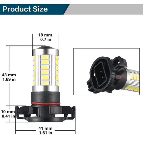 2pcs PSX24W H16 LED PSX24W PWY24W PSY24W 2504 5201 5301 S19W