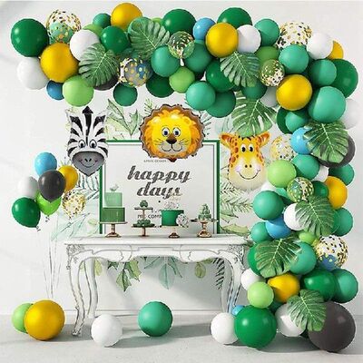 Green Balloon Garland Arch Kit Jungle Safari Party Baloon