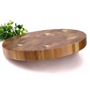 Jaswehome Round Acacia Wood Cutting Board Wooden Chopping B