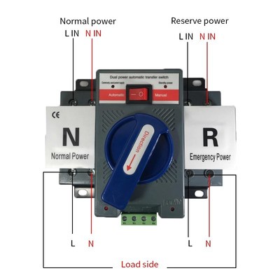 2P 63A 230V MCB type blue color Dual Power Automatic transfe
