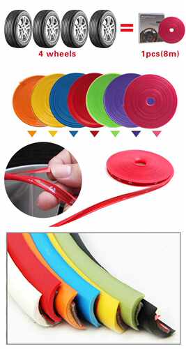 8M / Roll Rim blades Car Vehicle Color Wheel Rims Protectors_虎窝淘