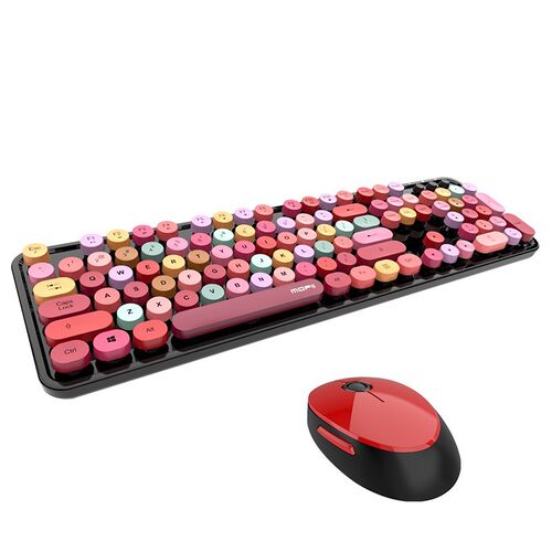 Luetooth Keyboard SB Wireless Mixed Color Round Keycap Plas
