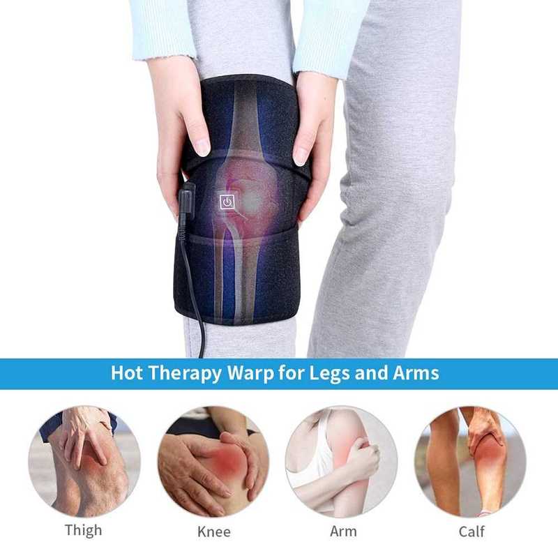 SB Heated Warm Knee Pad Brace Wrap Pain Relief Rechargeable