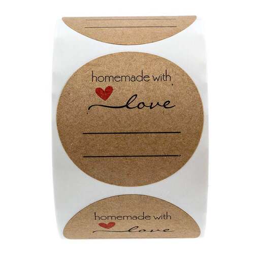 500 Labels Per roll handmade with love stickers seal Labels