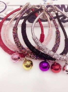 New Fashion Pet Supplies Glitter Cat Collar With Bell