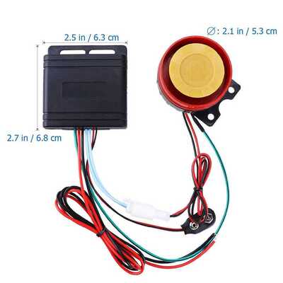 12V Car Siren Security Alarm System Remote Control Anti-thef