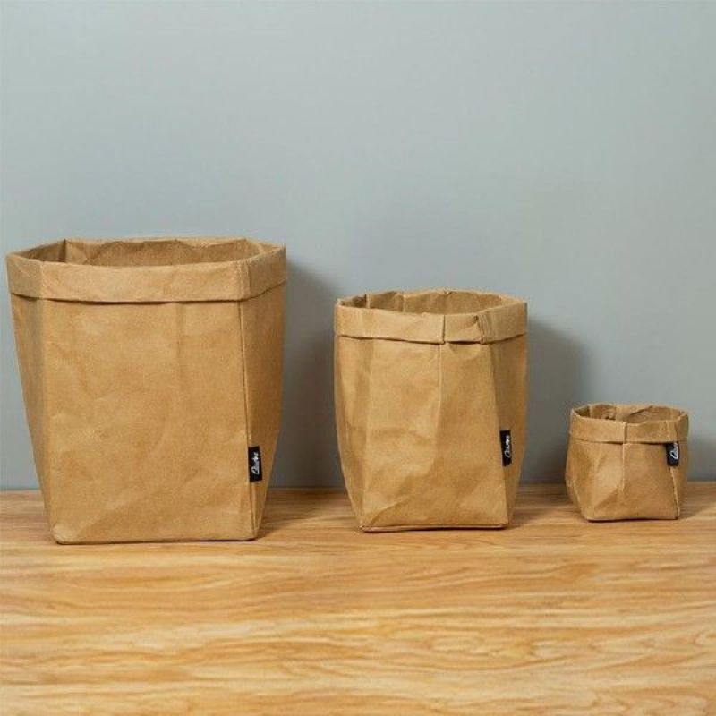 Washable Kraft Paper Bag Kitchen Refrigerator Organizer