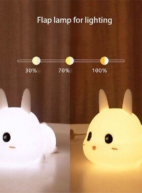 Lovely Rabbit Child Lamp Dimmble Silica Gel USB Night Light