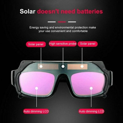 Automatic Darkening Welding Glasses Solor Power Dimming Anti