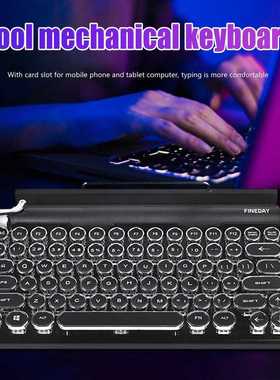 83 Key Dot Retro Typewriter Keyboard Wireless Bluetooth Mec