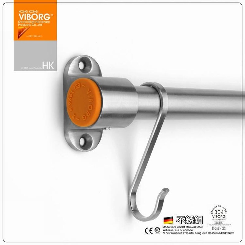 304#SS 58CM Rail Bar with 12 Hooks for kitchen tensil Gadget
