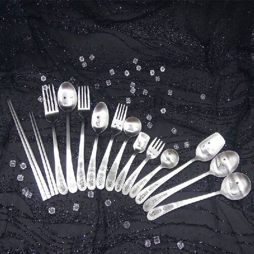 Stainless Steel Spoon Chopsticks Fork Cutlery Set Sliver