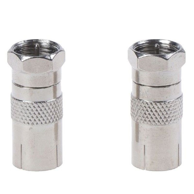 NEW 2Pcs F Type Male Plug Connector Socket to RF Coax For