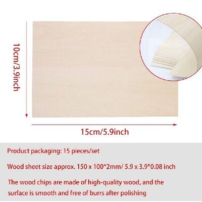 15 Pack Unfinished Wood Sheets,Balsa Wood Thin Wood Board