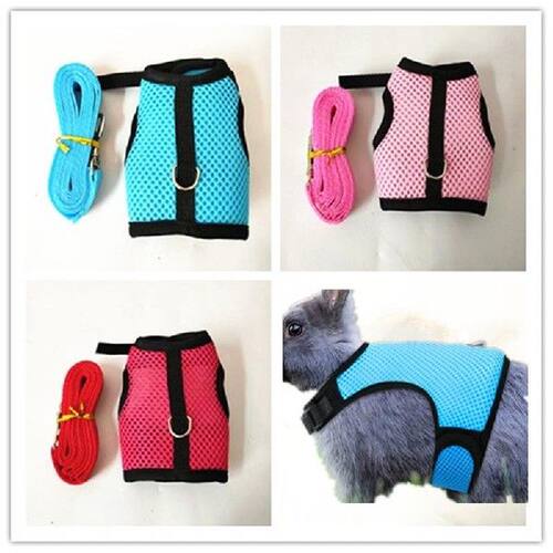 Pet Accessories Rabbit Harnesses Vest Leashes Set Soft Mesh