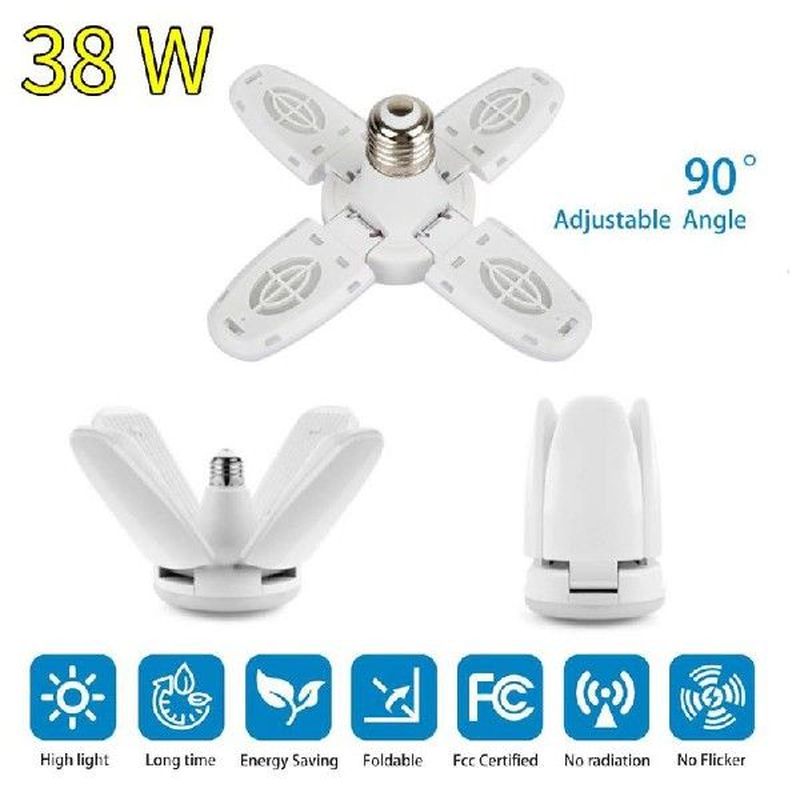 38W Foldable LED Garage Light E27 LED Industrial Bulb