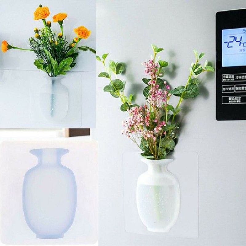 Silicone Sticky Wall Plant Vases Container Decorations