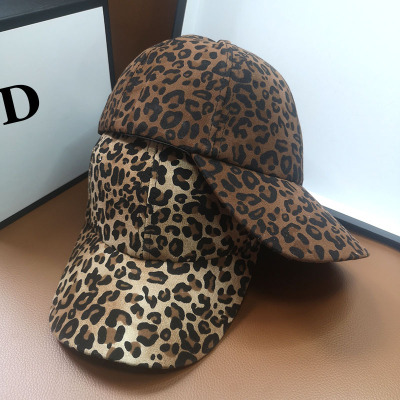 HT441 High Quality Men Leopard Print Cotton Baseball Cap Wom