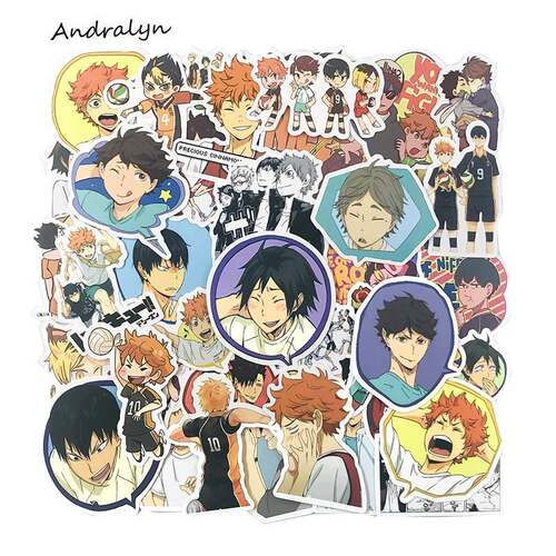 10/50Pcs Haikyuu!! Anime Stickers Volleyball for Mobile Pho