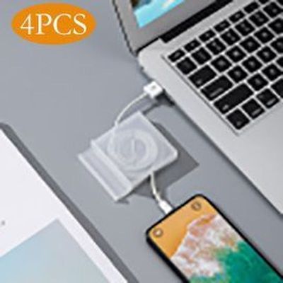 4PCS Data Cable Storage Box Rotatable Cable Management Box