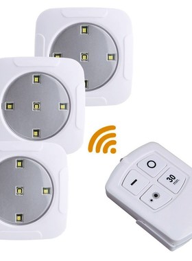 3Pcs Wall Lamps Wireless LED Remote Control Light Set Batte