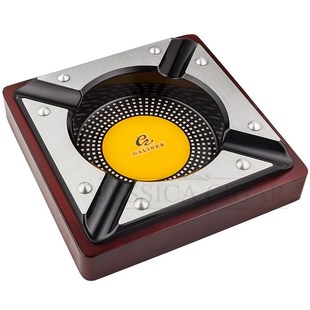 Red Wood Cigar Ashtray Home Metal Ash Tray Outdoor Luxury 4