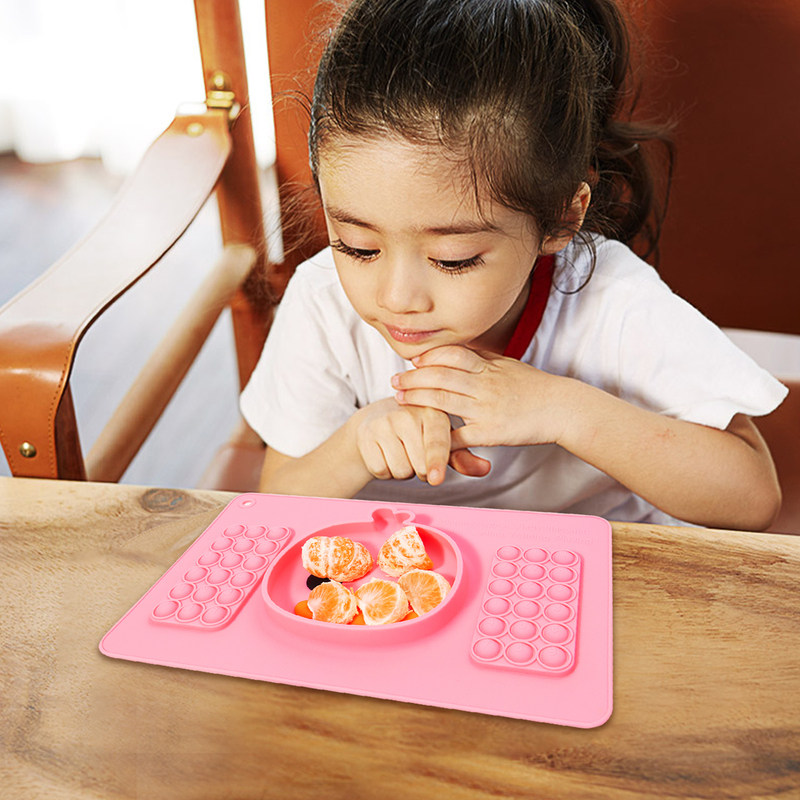 baby cute placemat silicone divided plate bpa free