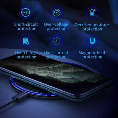 15W Qi Wireless Charger For iPhone 13 12 11 XS X XR 8 Airpod
