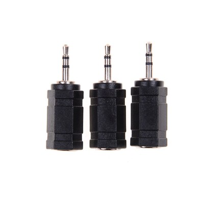 Black 3 PCS 2.5mm Male To 3.5mm Female Audio Stereo Headpho