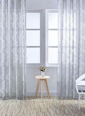 Bubble Leaf Pattern Window Sheer Curtain Tulle Curtains