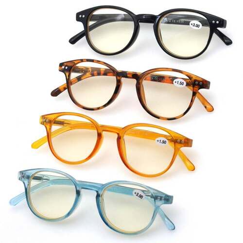 Anti Blue Light Blocking Reading Glasses Women Men Round Vi
