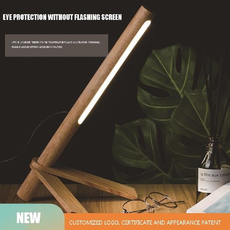 LED Desktop Decorative Light USB Charging Wooden Reading