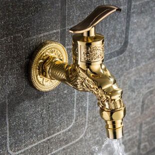 Wall Mount Zinc Alloy Antique Bibcock Garden Wash Basin
