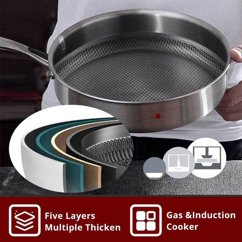 26cm frying pan kitchen nonstick pan 304 stainless steel fry