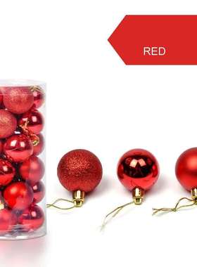 24PC 30mm Christmas Tree Balls Small Bauble Hanging Home Par