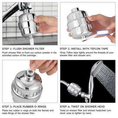 1Set 10 Stages Shower Water Filter - Remove Chlorine + Heavy