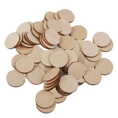 100Pcs Unfinished Wooden Circle Round Embellishments Craft