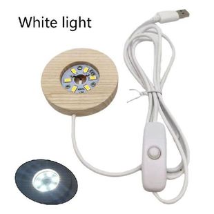 LED Shaped Wooden Handicraft Luminous Bases Lamps Round