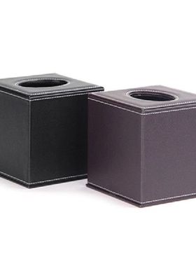 PU Kulit Square Facial Tissue Kotak Cover Serbet Pemegang