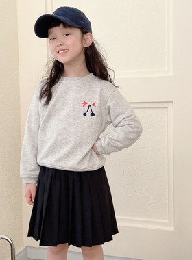 Spring Summer 2022 Kids Tops Baby Sweatshirts Cherry Embroid